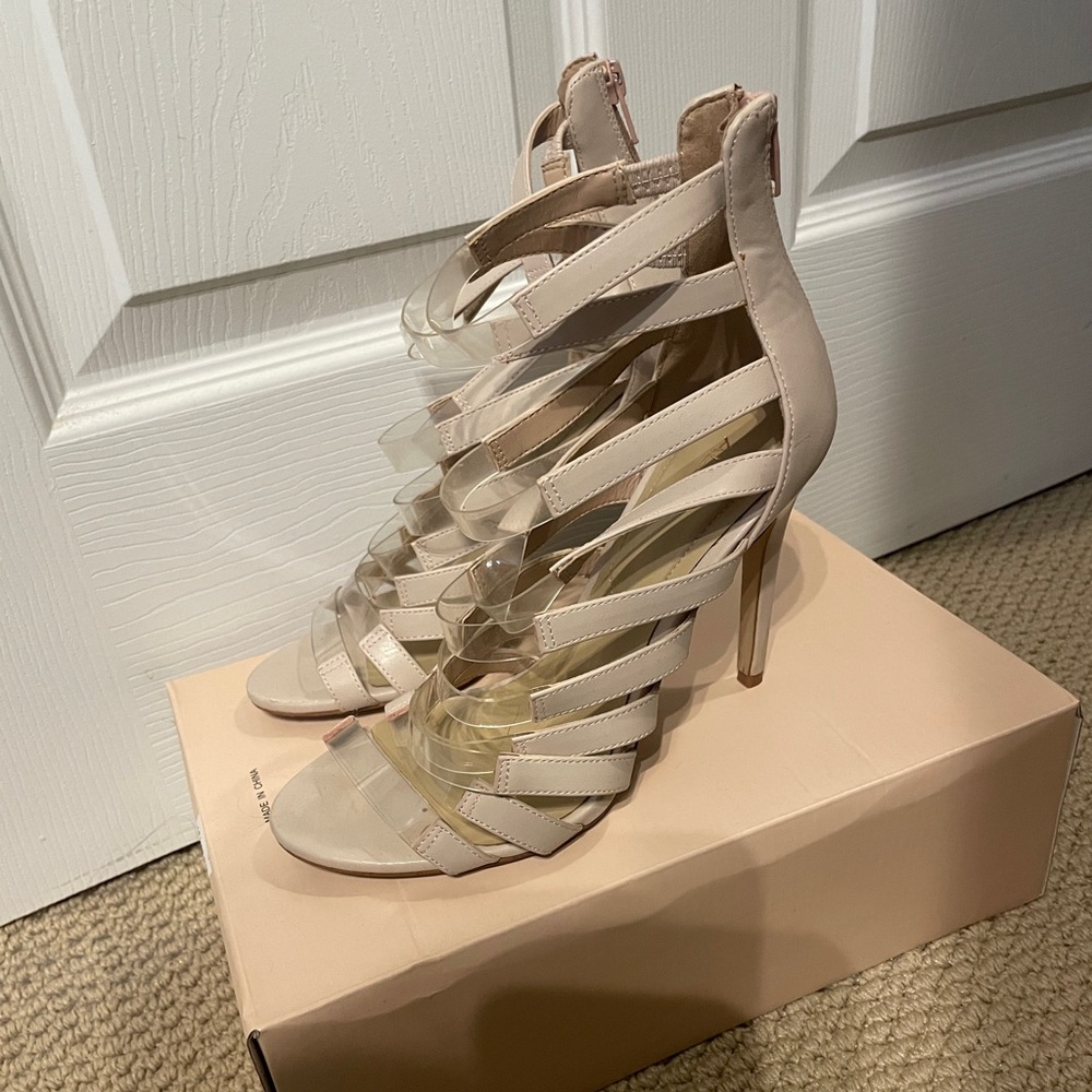 Aldo nude cage heels